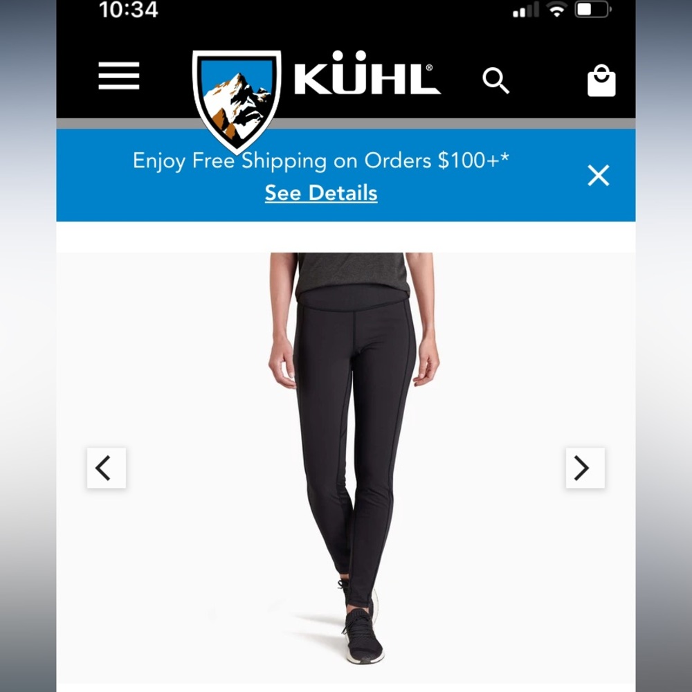 Kuhl Drawstring Transcendr Leggings Black Womens Size Large